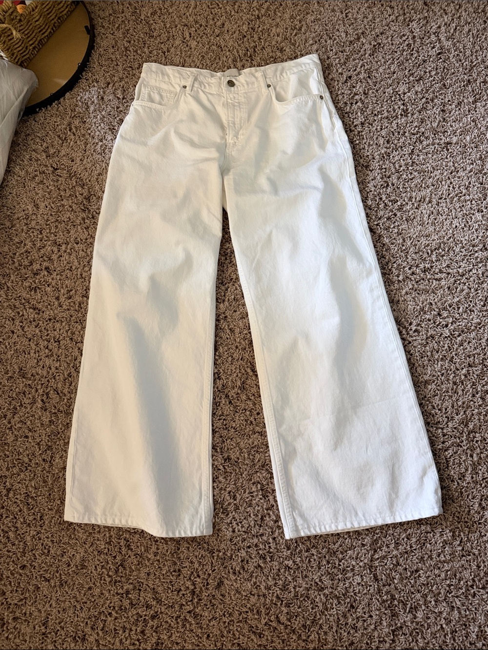 Reformation White Wide-Leg Jeans